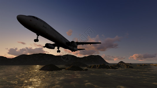 阿尔卑斯山天空白色客机用3D软件在空中飞行的白色客机航班图片