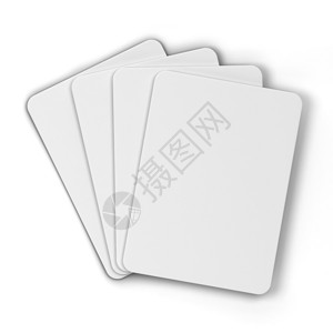 玩优胜者白背景上孤立的扑克牌或其他3D游戏空白纸牌插图Name直的图片