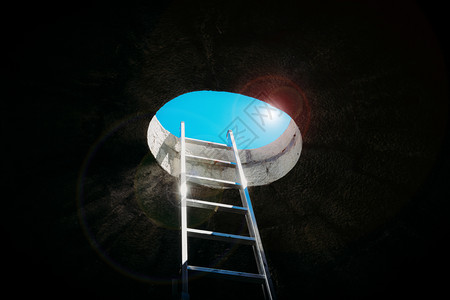 夏洛滕贝格抽象的商业阁楼以希望自由逃脱和平神灵精为主题在天顶的窗口上竖立垂直阶梯导致自由和其他积极情绪在天顶的窗口上树立垂直阶梯最终导致自设计图片
