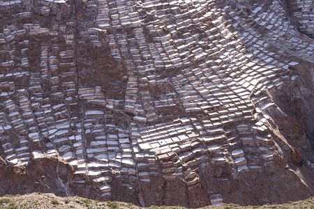 萨利纳斯盐水钠秘鲁圣谷马拉斯的盐矿梯田高清图片