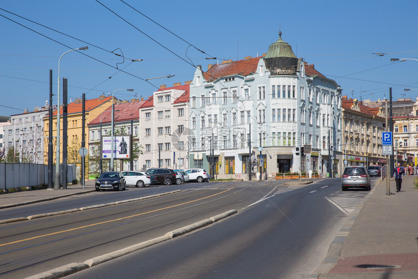 首都镇欧洲的捷克布拉格市旧市中心街和旧建筑2019年4月日旅行照片图片