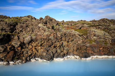 BlueLagoon地热温泉是冰岛最受访的景点之一维克雷雅未风景优美图片