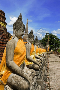 泰国Ayutthaya的佛像泰国宗教历史神社盛大图片