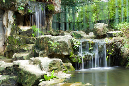 岩石墙纸动物园装饰瀑布动物园自然的宁静水图片