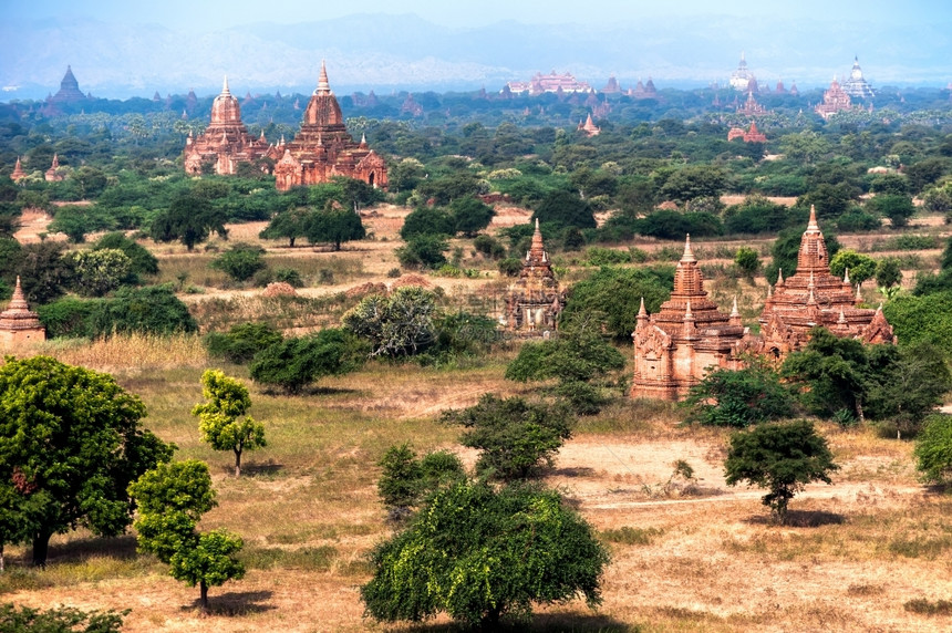 地标佛教徒城堡缅甸Bagan王国古老佛教寺庙的令人惊叹建筑缅甸布甘王国图片