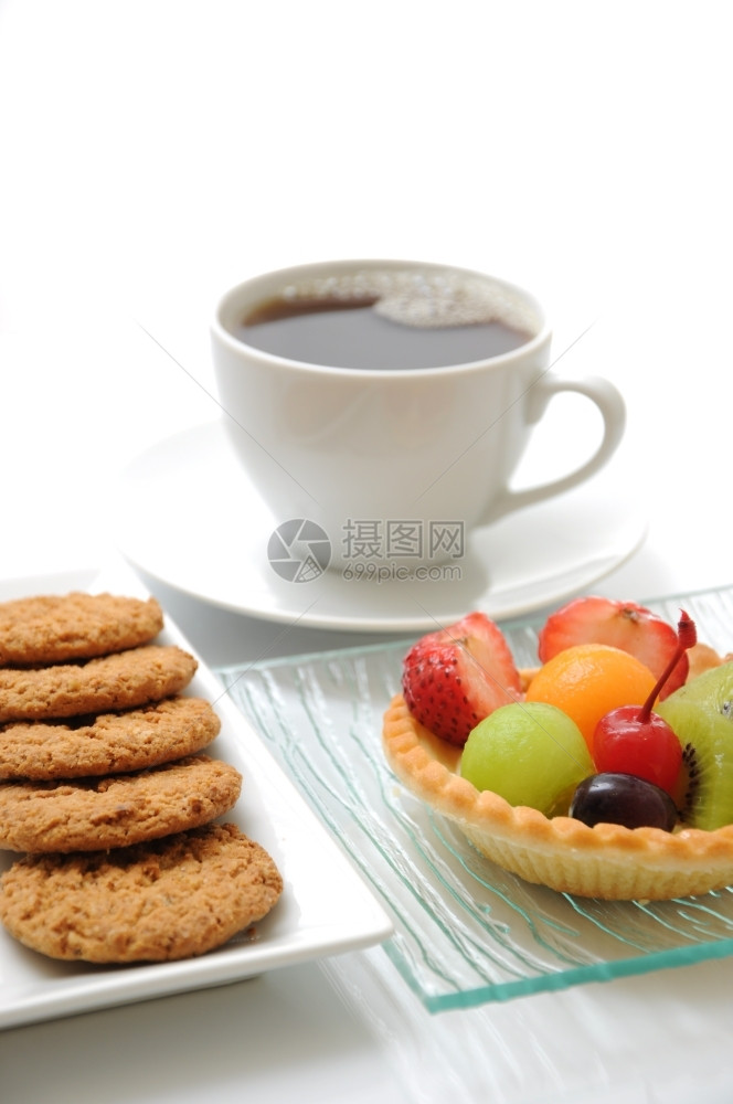 刷新樱桃水果饼干和咖啡肉桂图片