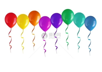 收藏喜悦白色孤立的飞行气球丰富多彩的图片