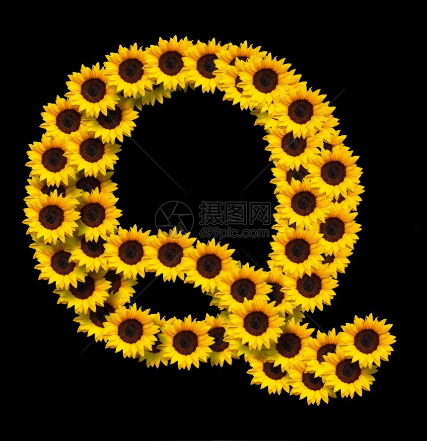 繁荣生日大写以黑背景上的黄向日葵花为主设计爱概念的要素为母亲们的一天和春季主题设计理想念IdealIdal图片