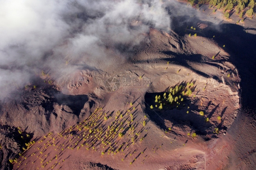 旅行金丝雀西班牙加那利群岛特内里费火山景观鸟瞰图西班牙加那利群岛特内里费火山景观鸟瞰图天线图片