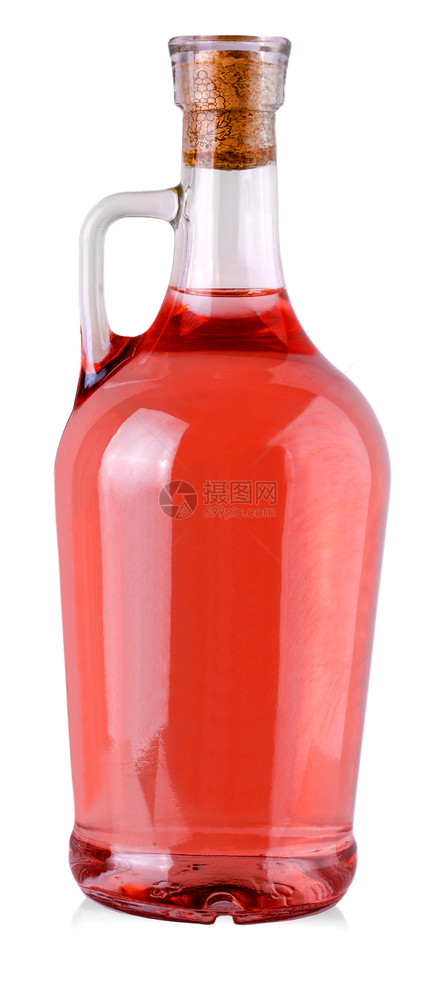 白底的红葡萄酒瓶子被孤立在白色背景上脆弱滗水器古代图片