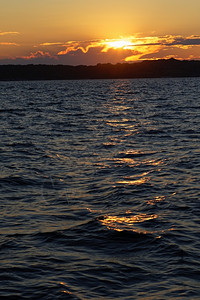 自然海洋日落景水图片