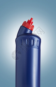 垫圈蓝色塑料瓶用于液体洗衣涤剂清洁漂白或织物柔软以及剪切路包装图片