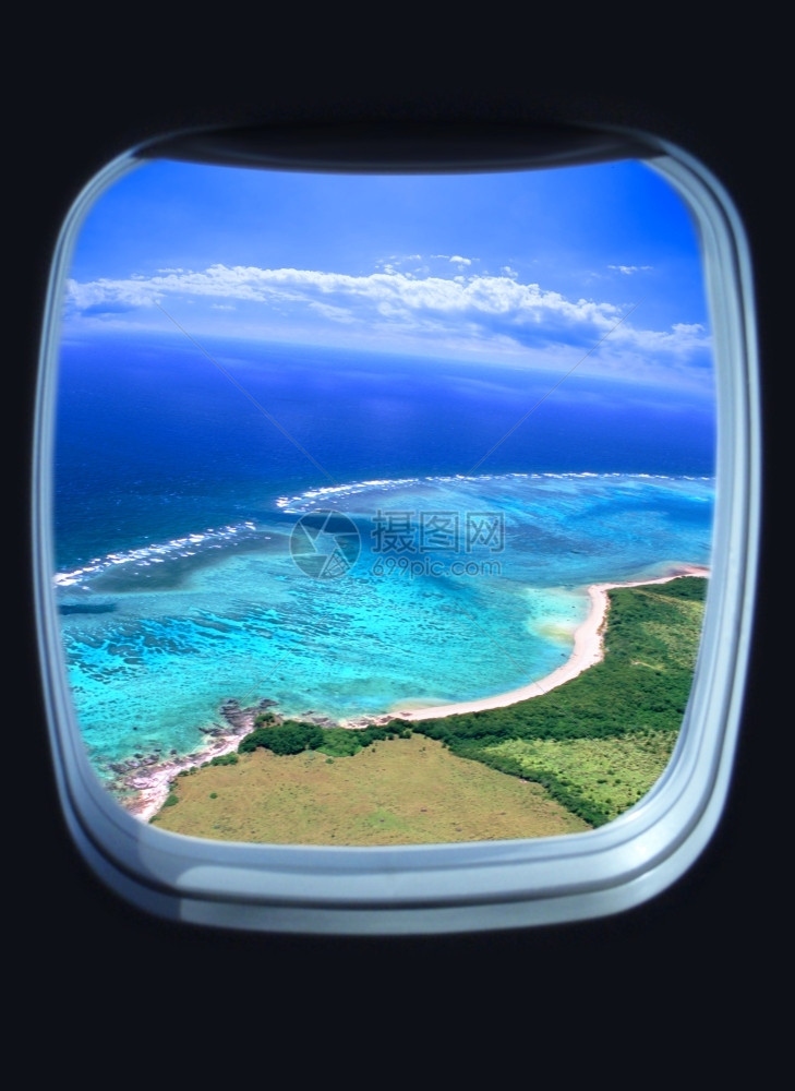 假期航班从平面窗口的美丽海景Name天堂图片