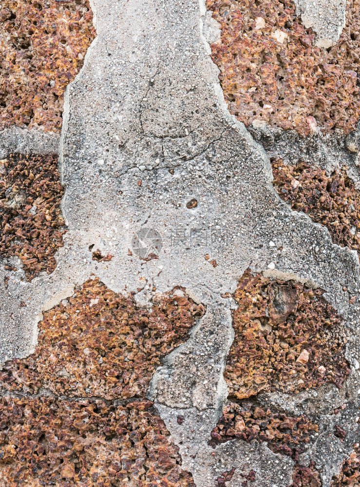 地面堵塞艺术泰国寺庙古老的裂缝墙图片
