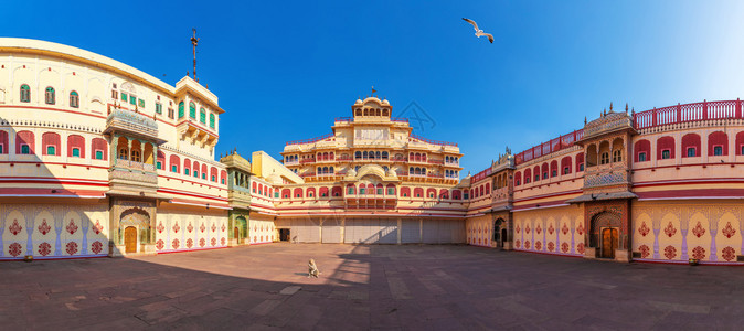 亚洲人传统的粉色印度斋浦尔市宫印度的内心观斋浦尔市宫内心观图片