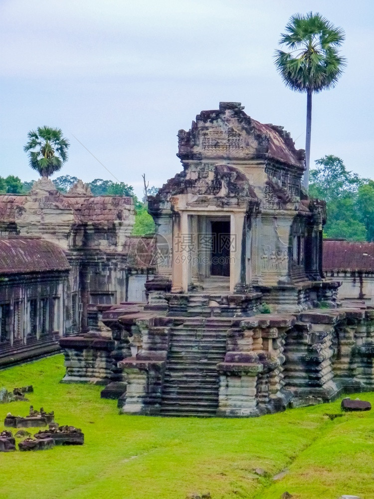 AngkorWat柬埔寨暹粒旅游的宗教受保护图片
