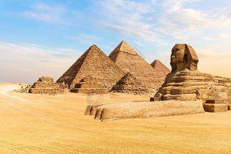 车夫座雕像利比亚吉萨金字塔和大狮身人面像埃及吉萨金字塔和大狮身人面像埃及背景