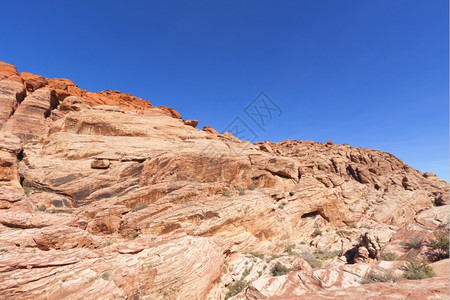 观察Mojave沙漠红岩峡谷的干地和红岩形成情况保护西南美国图片