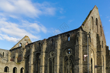 墙风景优美结石比利时VillersLaVille修道院背景图片
