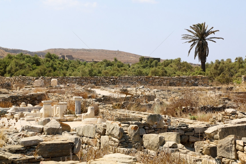 象征Delos岛是希腊重要考古遗址之一位于希腊复制品语图片