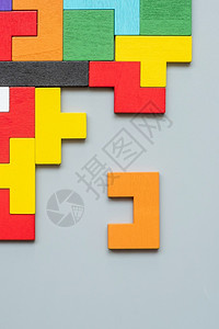 智商情商商业情感具有彩色木拼图背景逻辑思维业务难题决策解方案理使命成功目标和战略概念的几何形状块不完整背景