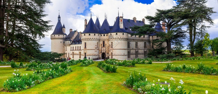 景观童话法国卢瓦尔河谷中世纪城堡丘蒙苏卢瓦城堡旅行图片