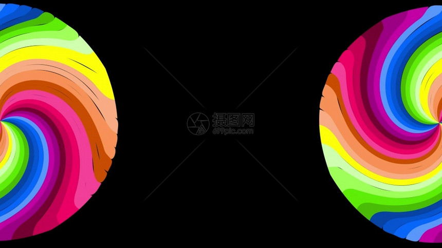 一种抽象的彩虹催眠动画背景明亮环绕多彩壁纸超真实多色动态背景一个旋转催眠式的抽象螺旋滚转瞬间形可逆的失真图片