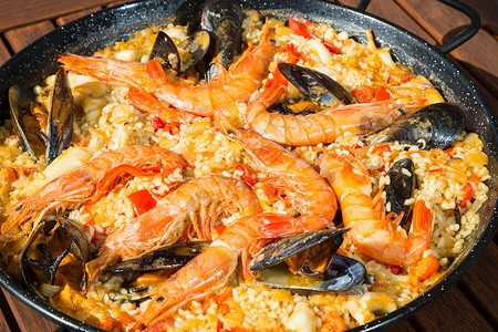 里斯科西班牙海鲜饭背景