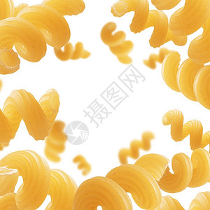 框架悬浮在白色背景上的意大利面食悬浮在白色背景上的意大利面食美生图片