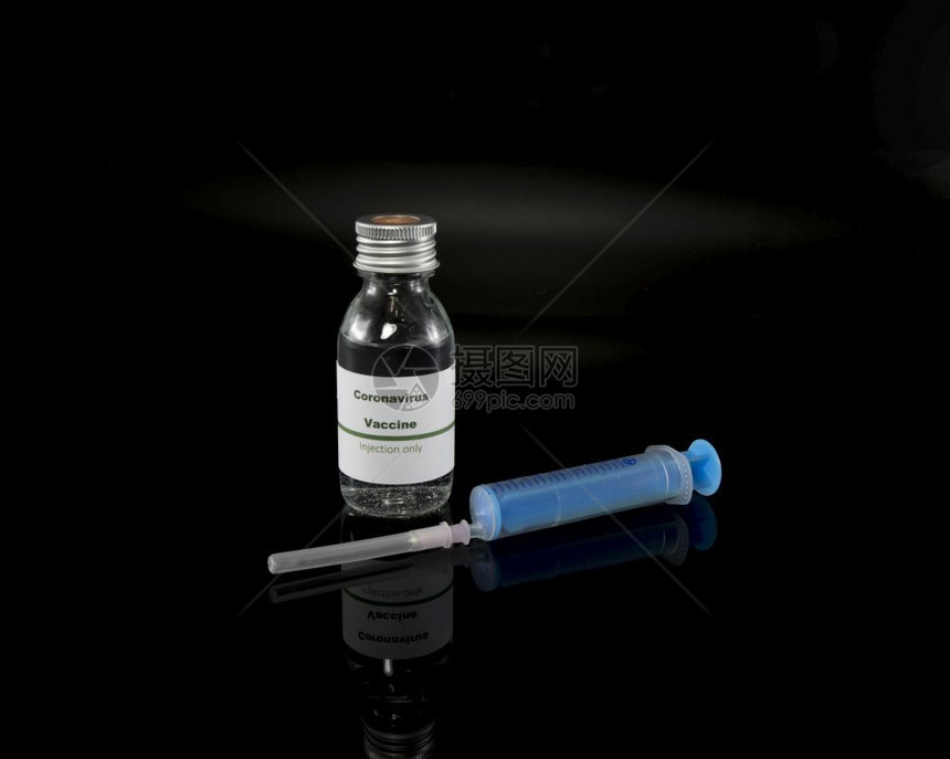 疫苗瓶与注射针头图片