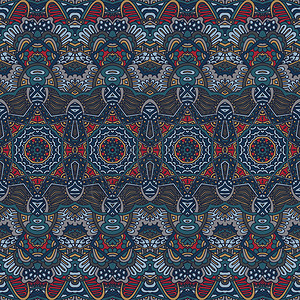 伊兹迈洛夫民族抽象无缝的装饰观赏品其背景是具有装饰部落古老风格抽象几何式族裔无缝丝型装饰品形象的现代涂鸦设计图片
