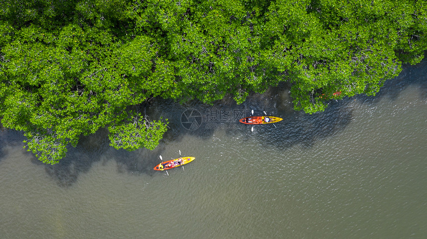 安达曼旅游泰国甲米附近的AoThaLane鸟瞰图Ao河上著名的皮划艇地点有山和红树林泰国甲米森图片