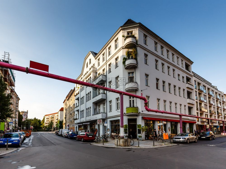 德国柏林中心街道和十字路口德国柏林步行屋假期图片