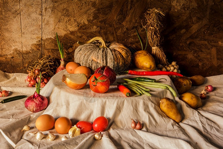 农业红色的有机以南瓜香料草药蔬菜和水果为烹饪目的生命摄影图片