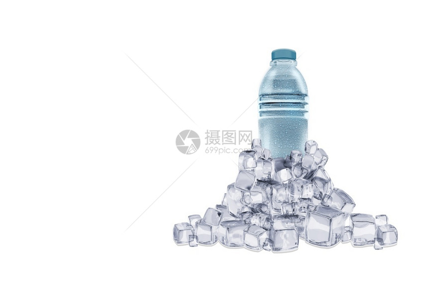 3种清水用在白色背景上隔离的宠物水瓶将剪接并换成你的瓶子体液苏打空的图片