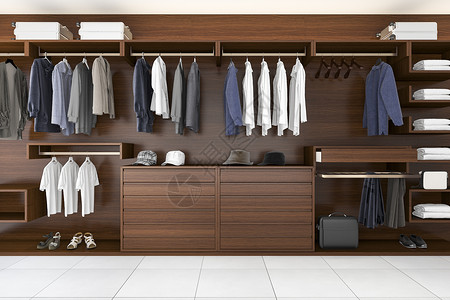 地面包裤子3d提供美丽的木质横向衣橱在柜中行走图片