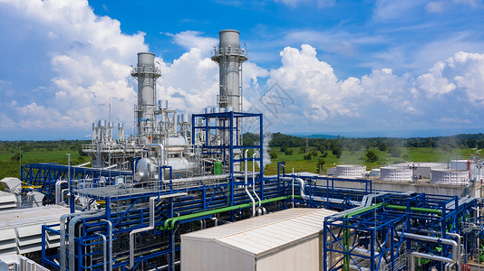 技术化学蓝色天空的发电厂金属图片