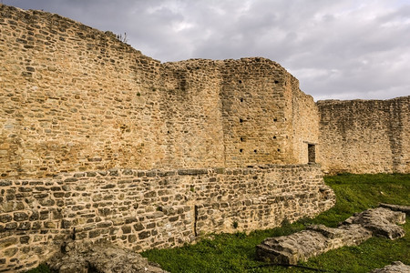 古老的筑城希腊旧拜占庭堡垒墙城高清图片