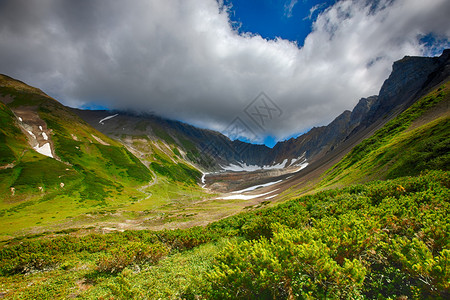 自然堪察卡半岛的全景火山风户外热的图片