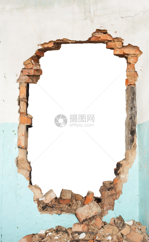 废墟孔砖墙具体的行业图片