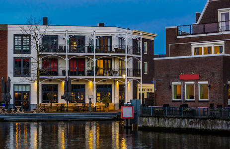 莱茵河讷运河建筑物荷兰高清图片