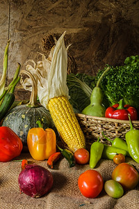 生活蔬菜草和水果作为烹饪的原料健康品种图片