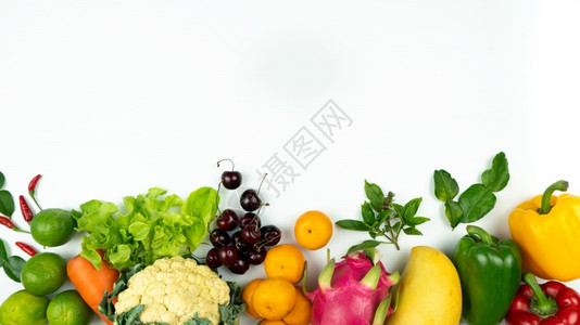 健康白色背景的新鲜生有机蔬菜平板白底原上鲜生菜吃市场图片