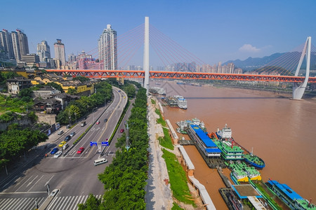 办公室重庆河江港口桥高清图片