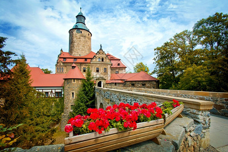 村庄据点建筑学波兰的Czocha城堡高清图片