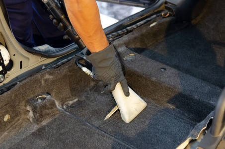 奢华抛光洗汽车地毯与现代汽车内部有关卫生图片