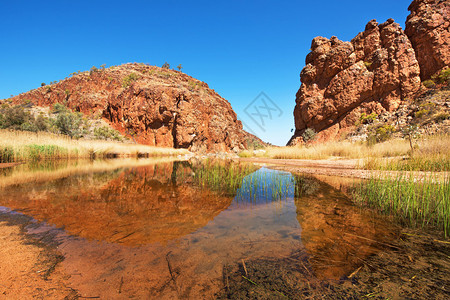 湖沙漠GlenHelenGorge麦克唐纳山脉澳大利亚北部地区峡谷图片