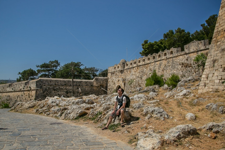 景观列钦诺市有佛特扎堡垒克里希腊雷廷诺市还有弗特扎堡垒希腊欧洲城市图片
