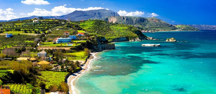 克里特岛希腊阿尔米里达海滩荒野自然绿色图片