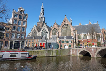 北方灯荷兰阿姆斯特丹Noorderkerk建筑的高清图片